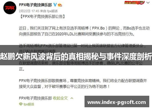 赵鹏欠薪风波背后的真相揭秘与事件深度剖析 赵鹏欠薪风波背后的真相揭秘与事件深度剖析